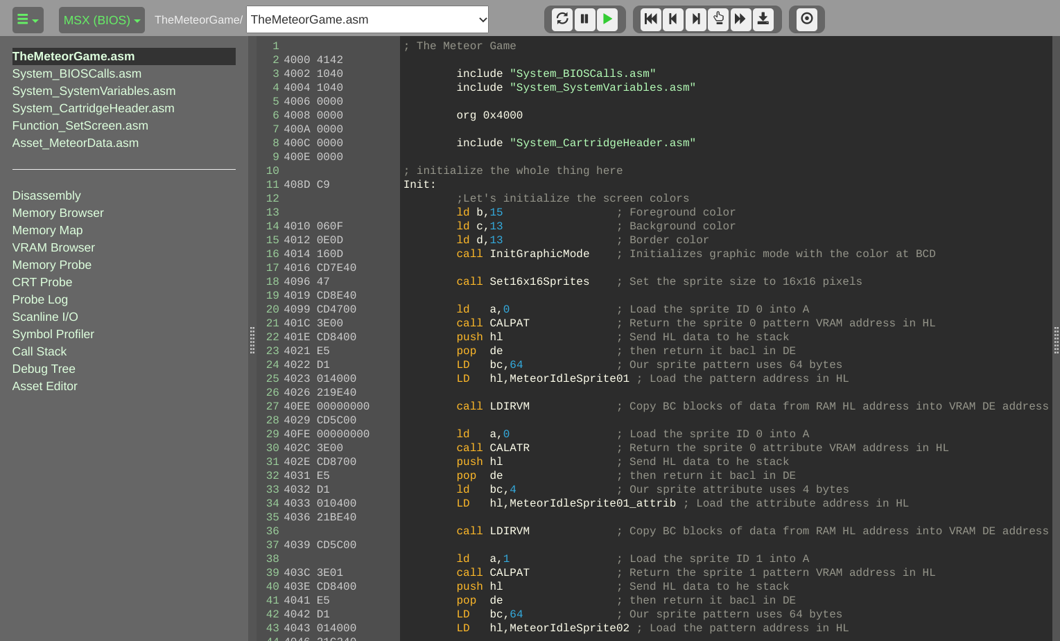 Let’s make an MSX game – Structure and Organization